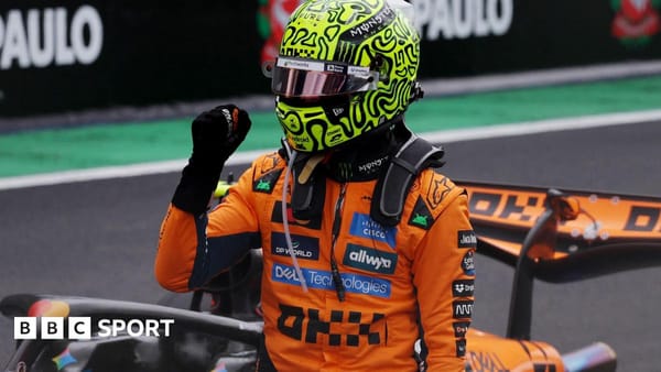 Lando Norris clinches sprint victory at São Paulo Grand Prix as Oscar Piastri crashes out